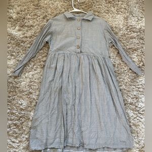 Roolee striped blue dress. Medium. Functional buttons. Pockets